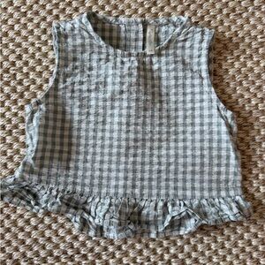Rylee + Cru Gray Gingham Kids Blouse